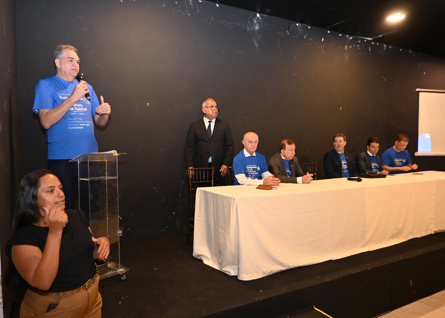 Presidente do TJPB discursando durante o planejamento para 2027–2032